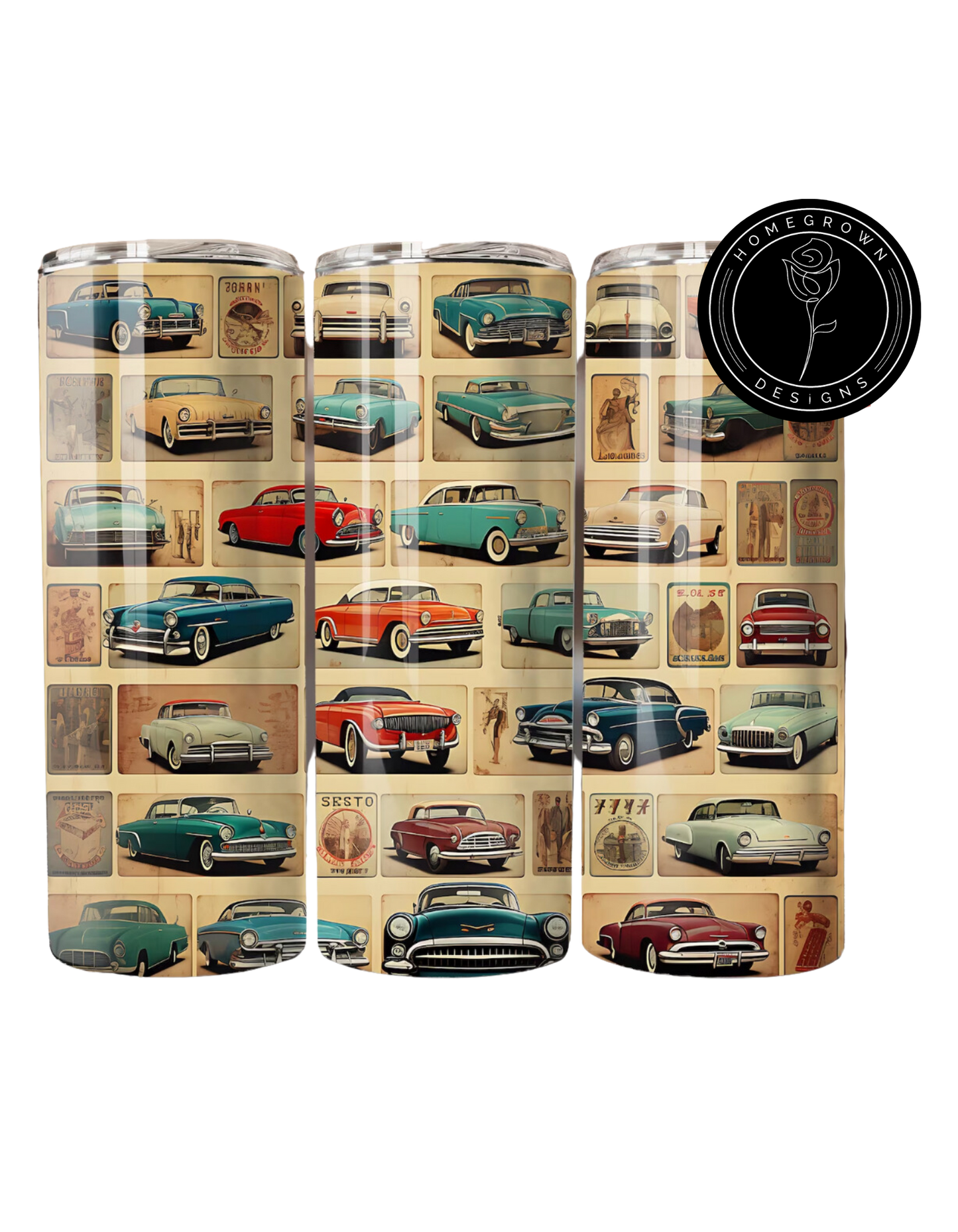 50s Car Collage Tumbler