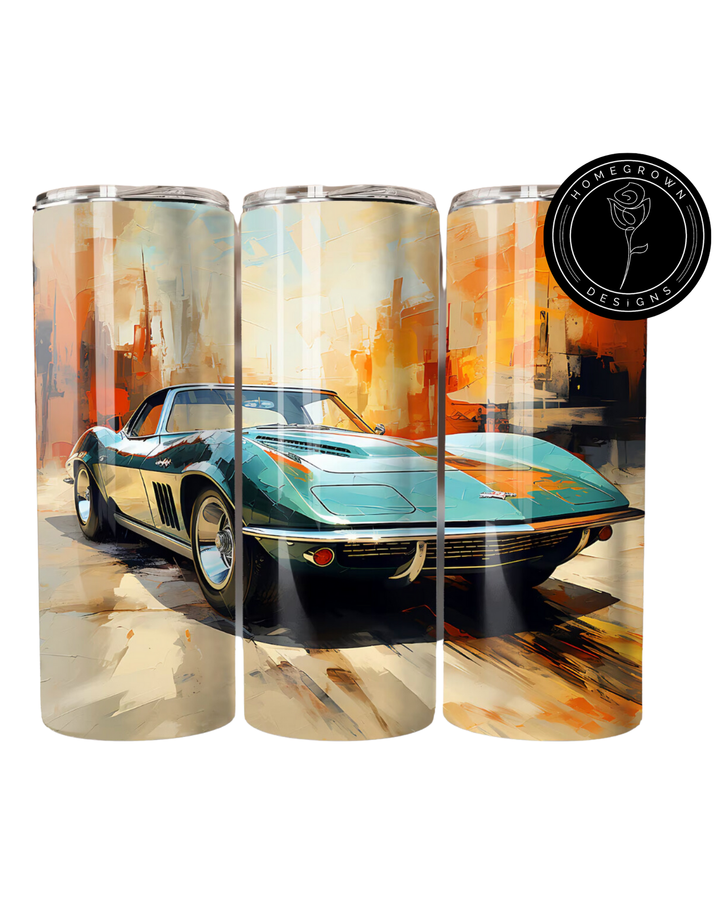 Teal Corvette Tumbler