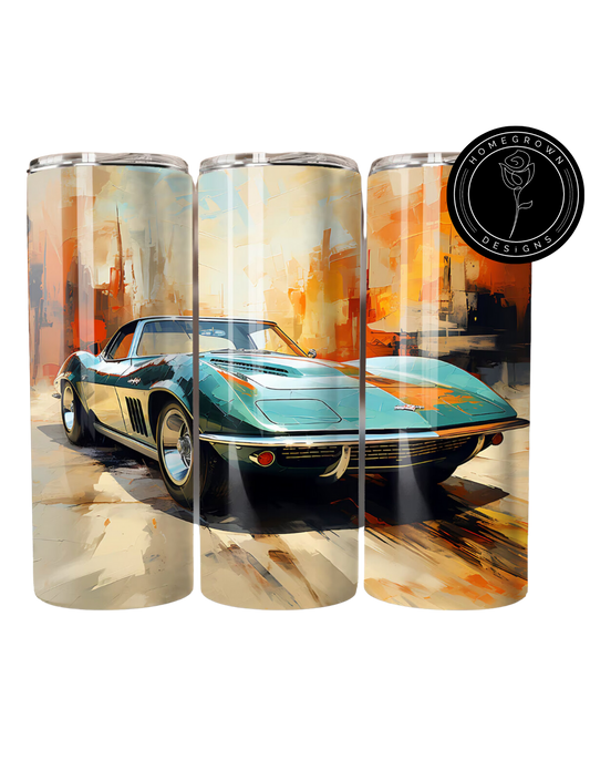 Teal Corvette Tumbler