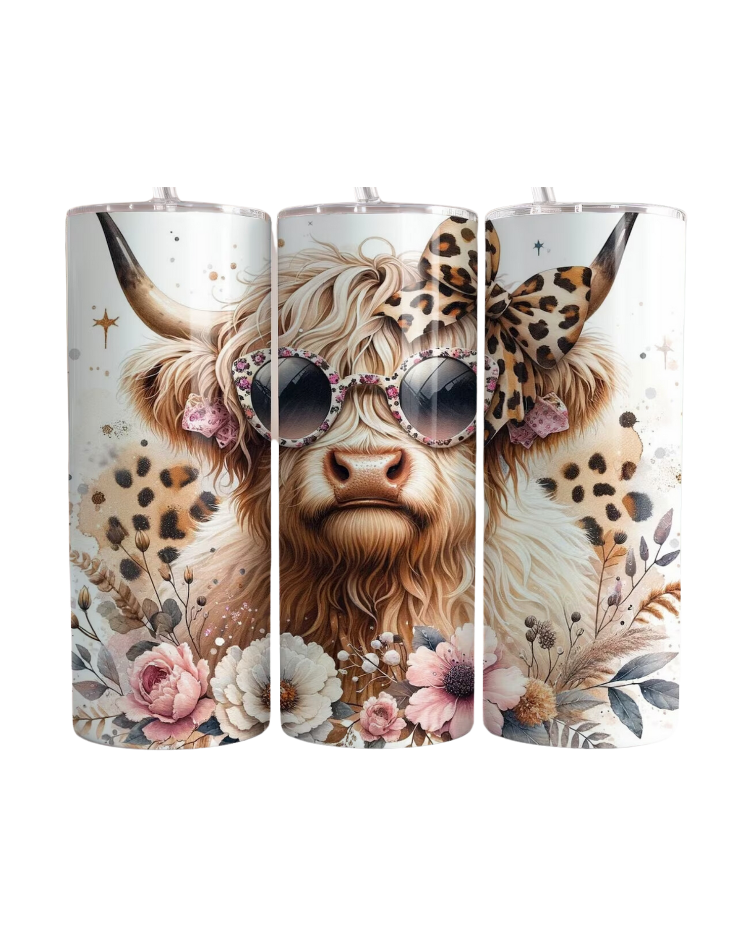 Highland Cow w Sunnies Tumbler