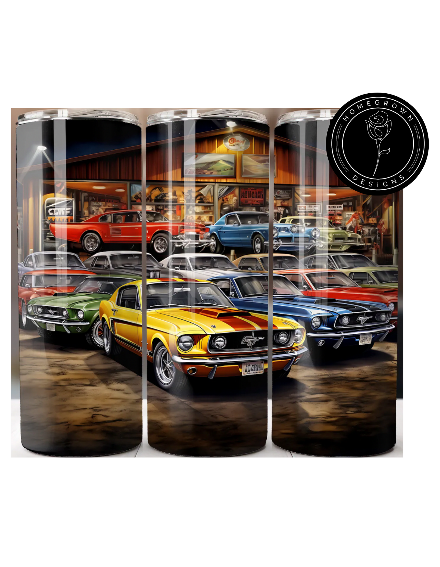 Mustang Car Collage Tumbler