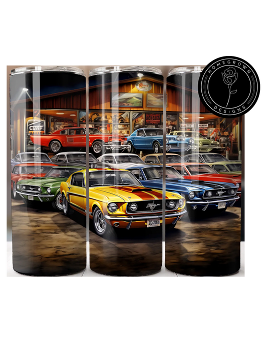 Mustang Car Collage Tumbler