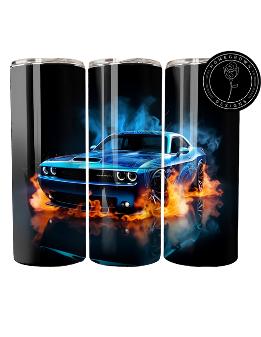 Neon Blue Challenger Tumbler