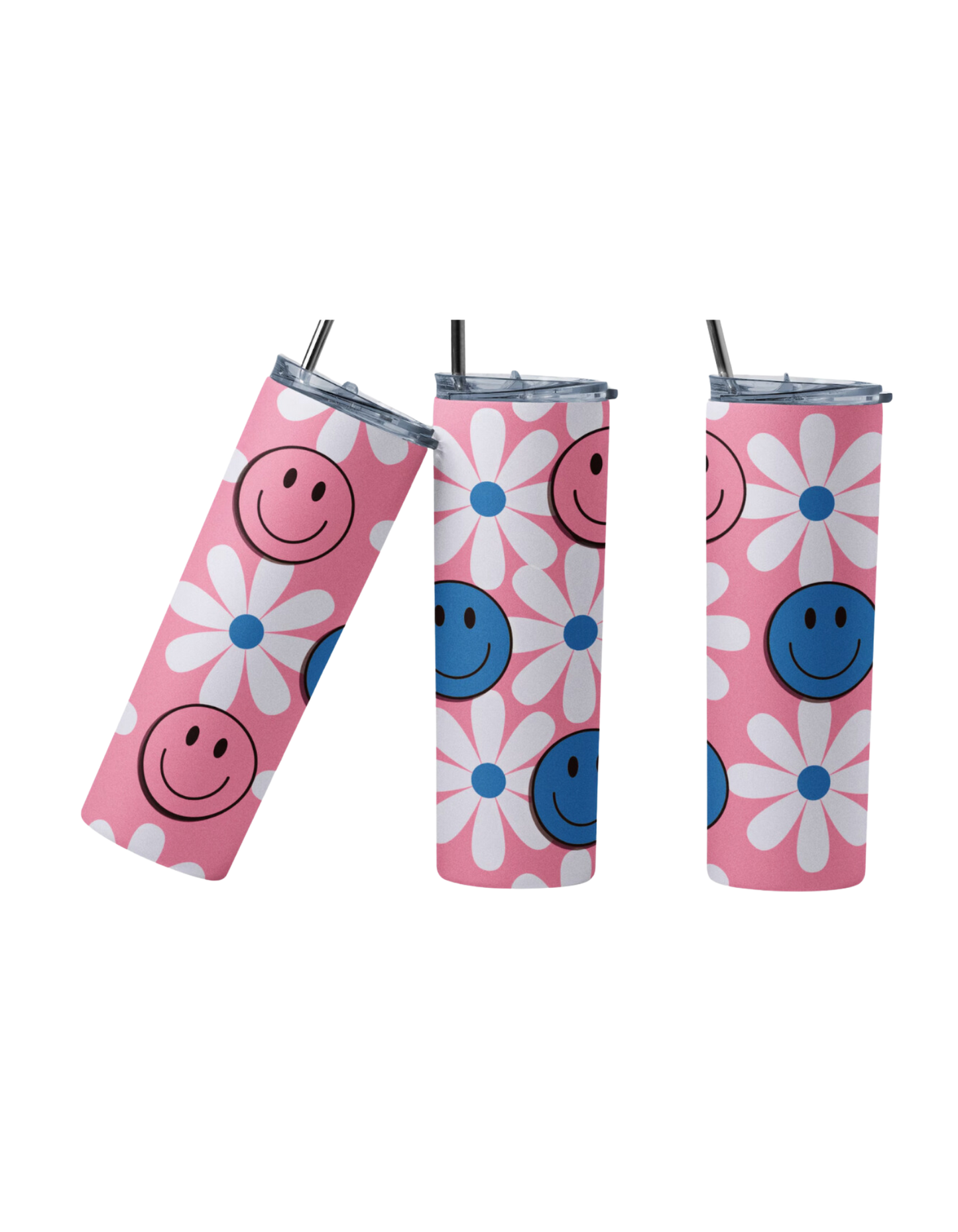 Pink/Blue Smiley Tumblers