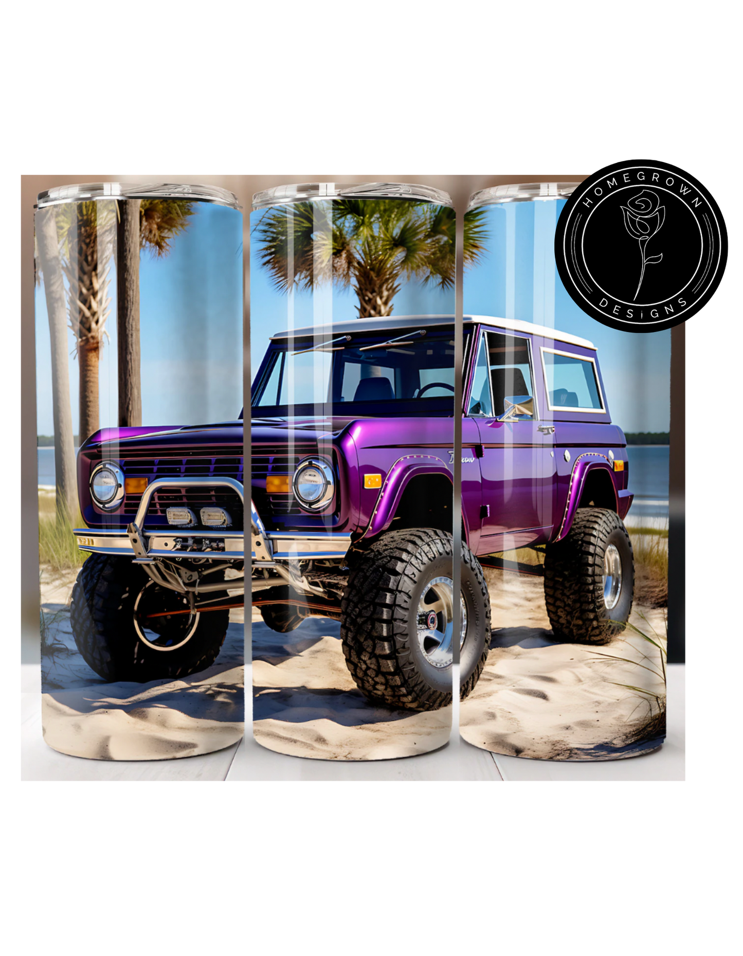 Purple Ford Bronco Tumbler