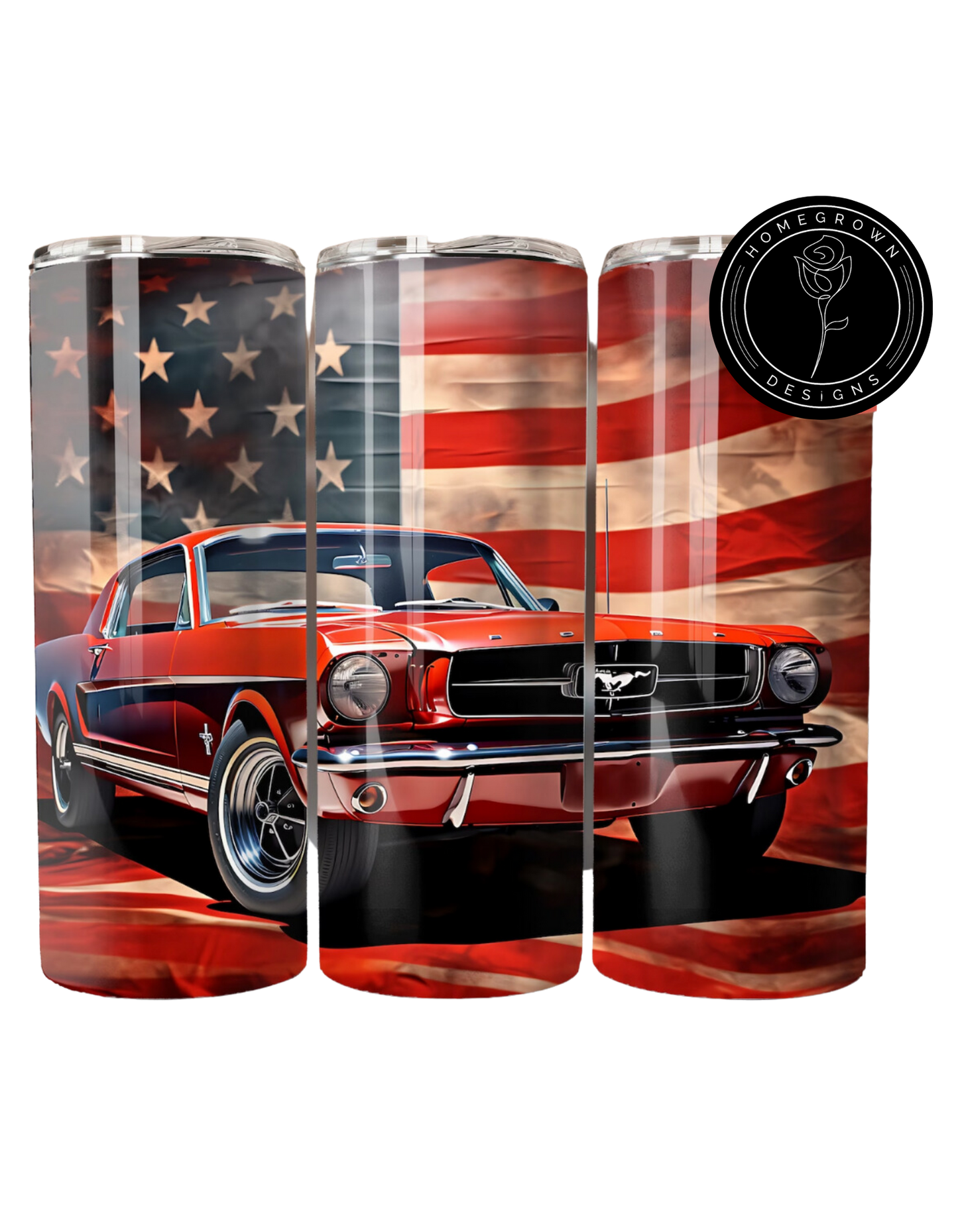 Red American Mustang Tumbler