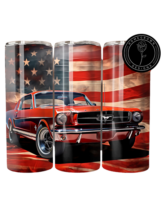 Red American Mustang Tumbler